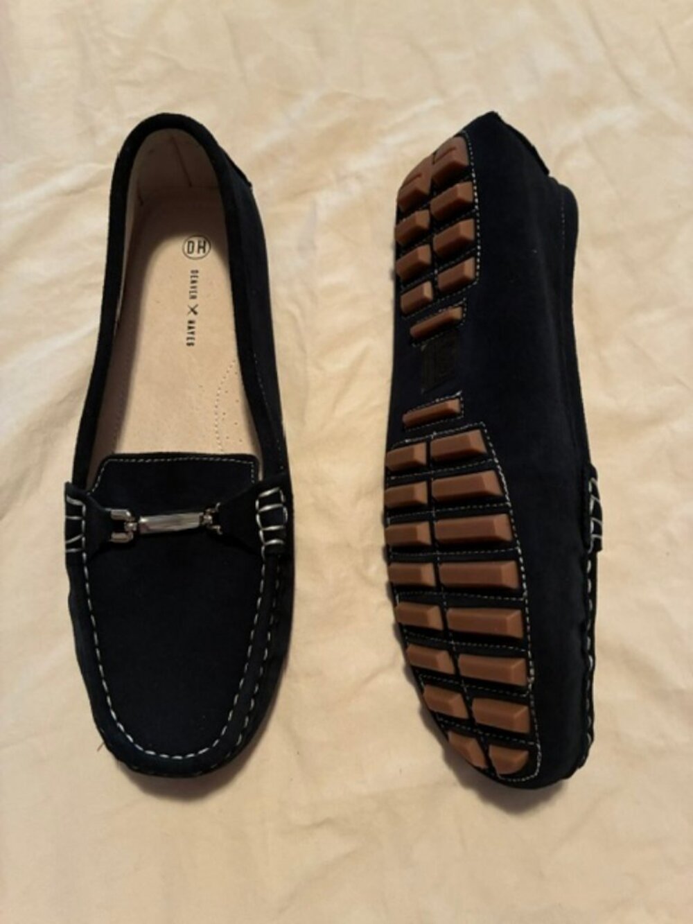 NWOB Size 11M Denver Hayes Navy Blue Suede Loafers